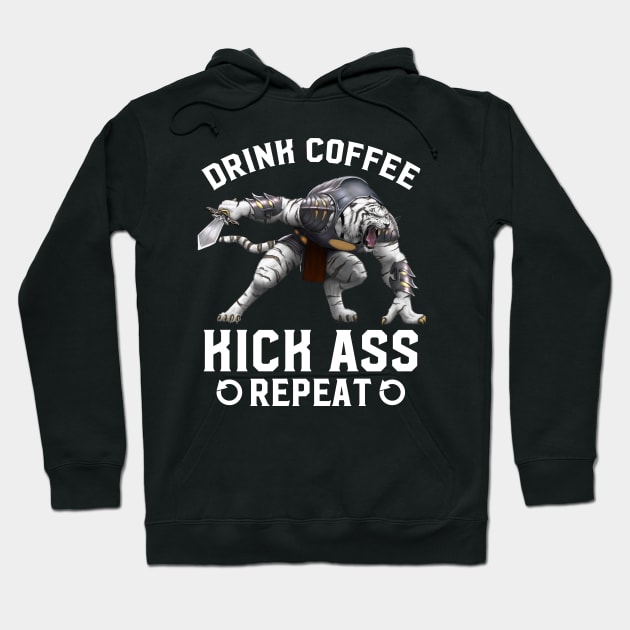 Wake Up.  Kick Ass.  Repeat. Hoodie by Mystik Media LLC